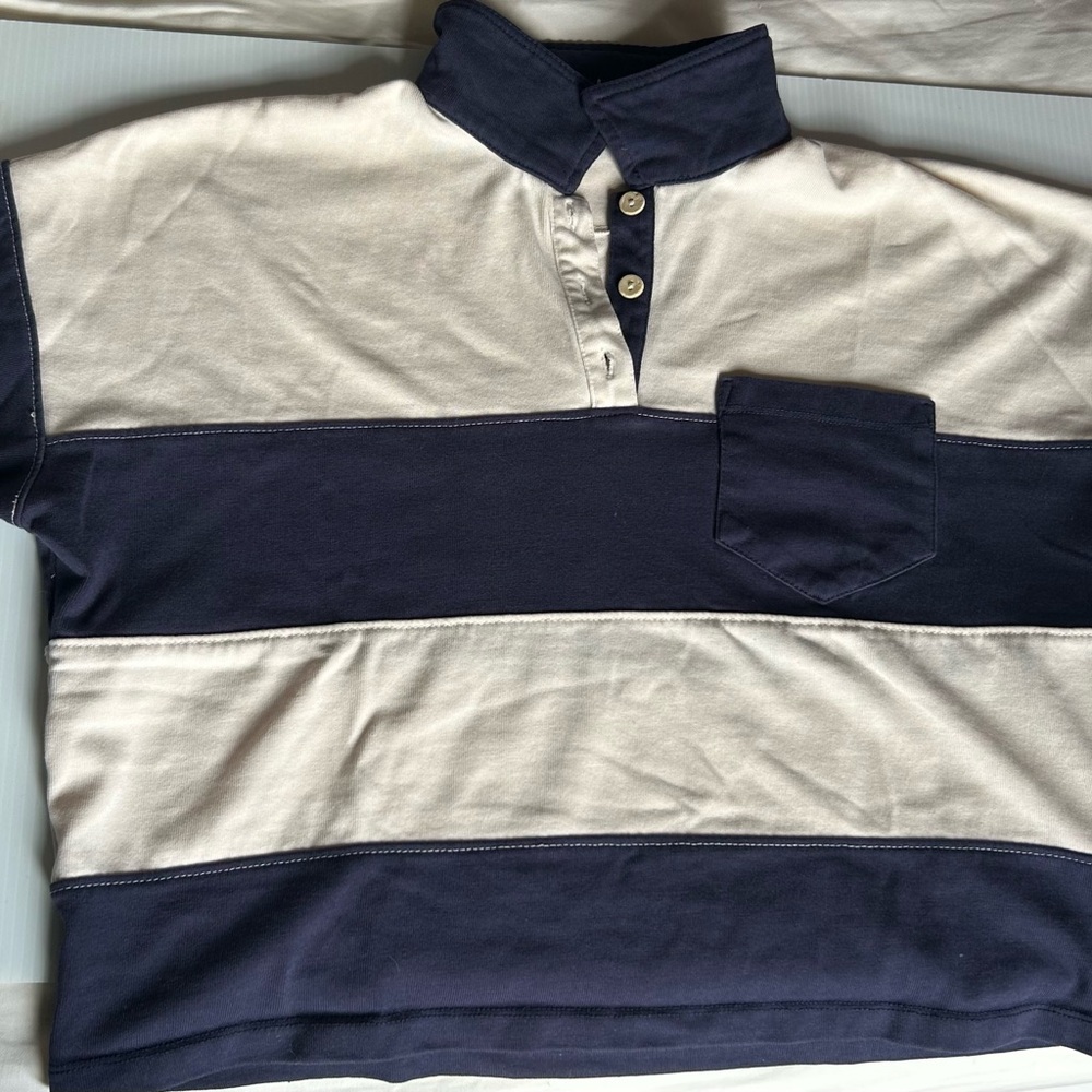 Classic Navy and White Striped Long Sleeve Top